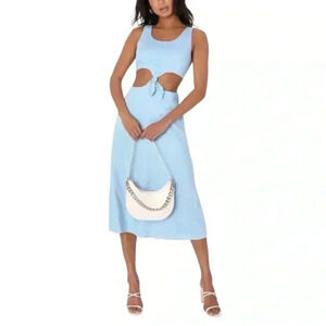 Lulu's Sky Blue Cutout Midi Dress